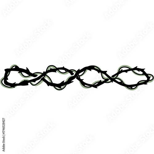 Elegant Black Thorn Barbed Wire Design for Decorative Use