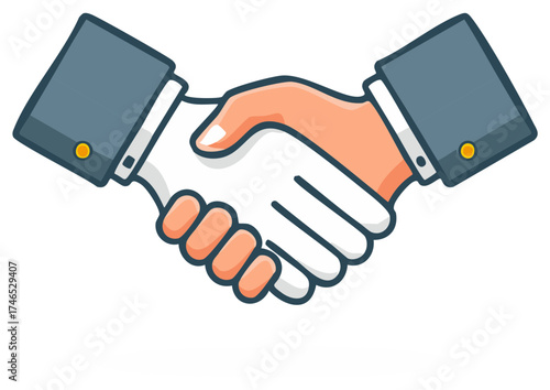 Business handshake agreement vector illustration representing partnership and successful deal collaboration