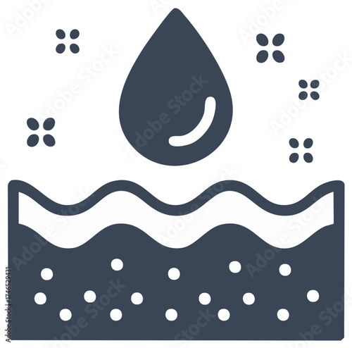 Hydration absorption into skin layers with dew drops