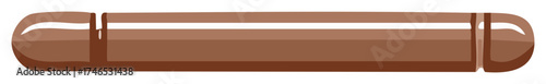Chocolate bar illustration, layered design with rounded ends, sweet treat concept, cartoon art