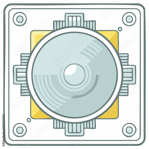 Modern Abstract Computer Chip Processor Unit Technology Illustration