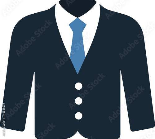 Vector art of business suit with tie for professional attire