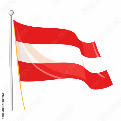 Free Download Austrian flag vector illustration red white stripes waving isolated - GFXLoad