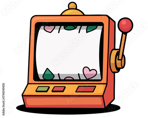 Video Game Machine Hand Drawing Clipart Vector Illustration on Whits background. cartoon, concept, symbol, icon, vector, illustration.