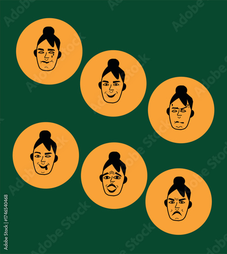 Human faces showing various emotions