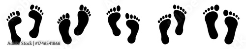 Human Foot Prints. Footprint Icons Set. Vector 