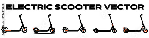 Electric Scooter Illustration Isolated on White Background.