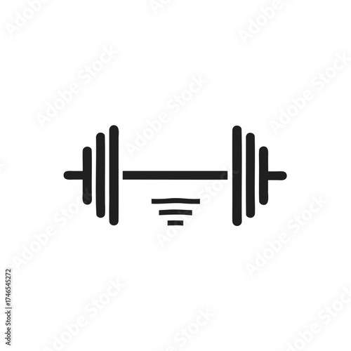 Simple black silhouette of a barbell with weights