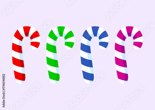Candy stick icon. Sweet festive treat symbol for holiday design. Classic Christmas candy cane illustration. Perfect for cards, decor, wrapping, and seasonal projects.