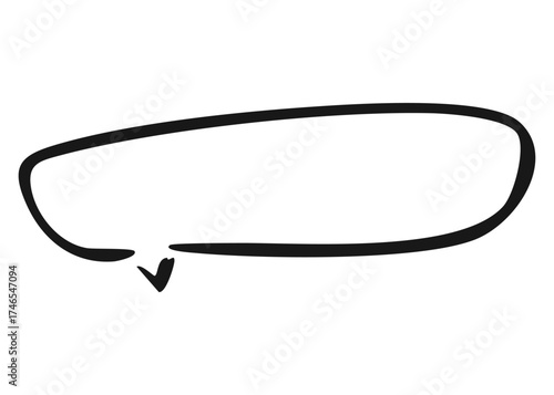 Thought balloon text comic illustration. Hand drawn outline vector doodle bubble for message, chat, or idea design element.