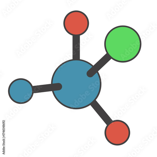 Connected Dots Molecule Graphic Illustration