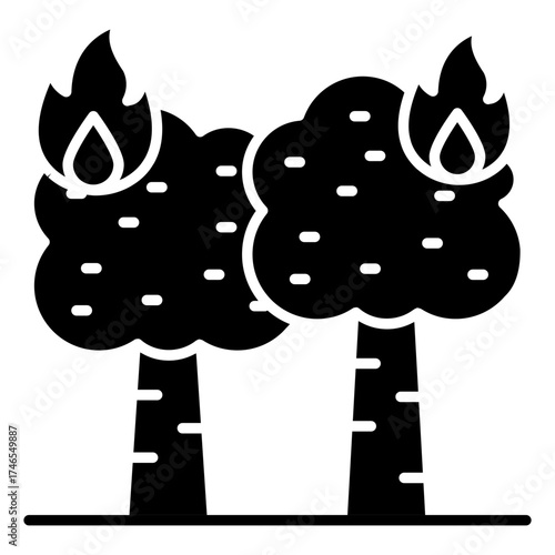 Editable design icon of forest fire