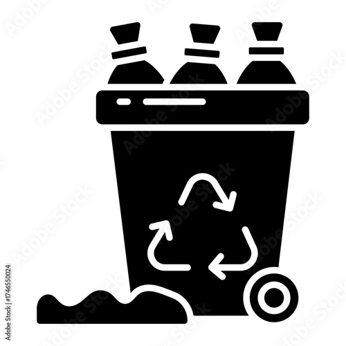 Unique design icon of plastic recycling 