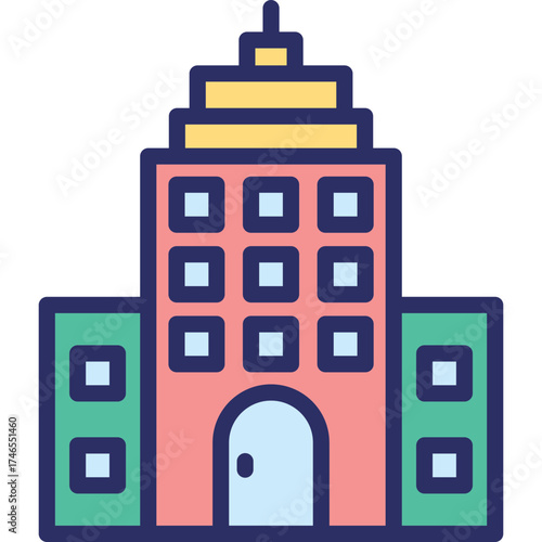City Buildings Icon – Urban Skyline, Metropolitan Architecture, High-Rise Structures Symbol