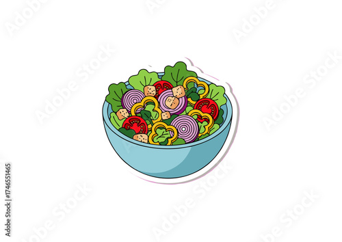 Fresh Salad Bowl with Colorful Vegetables A Healthy and Delicious Meal for Everyone!