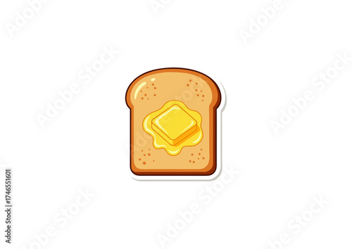 Buttered Toast Illustration A Simple Breakfast Delight