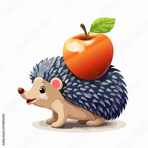 Putziger Igel mit Apfel