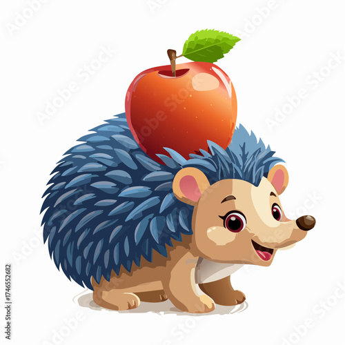 Putziger Igel mit Apfel