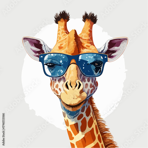 Lustige Giraffe mit Sonnenbrille