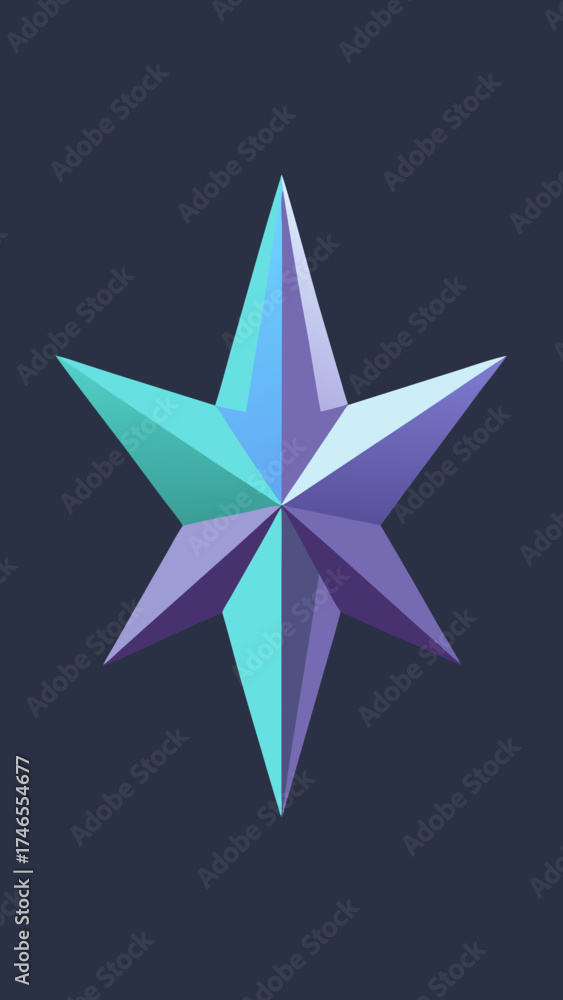 Fototapeta premium Celestial Origami Star with Holographic Shine