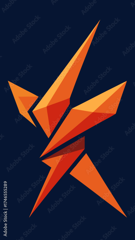 Fototapeta premium Origami Lightning Star Folding Paper Art Illustration