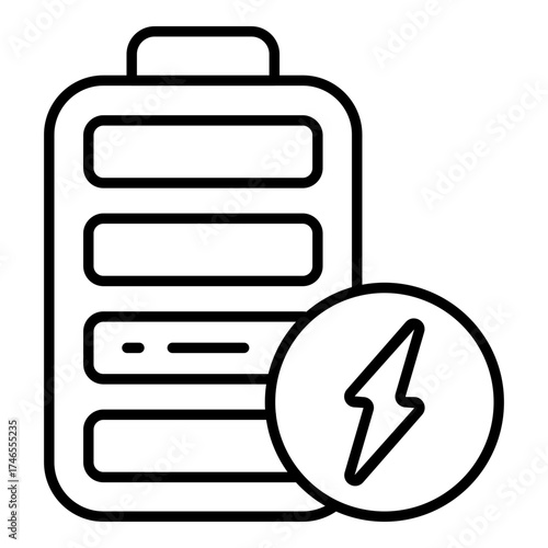 linear design icon of electric battery