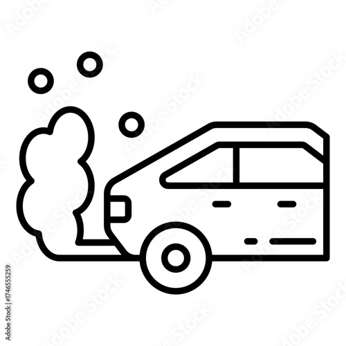 Conceptual linear design icon of car exhaust 