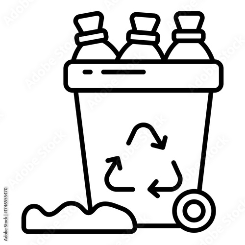 Unique design icon of plastic recycling 