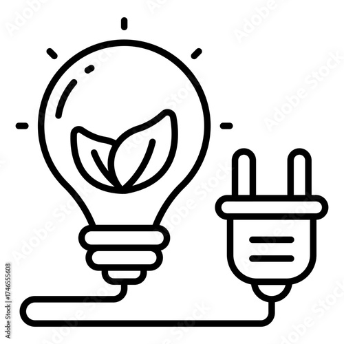 A linear design icon of eco light 