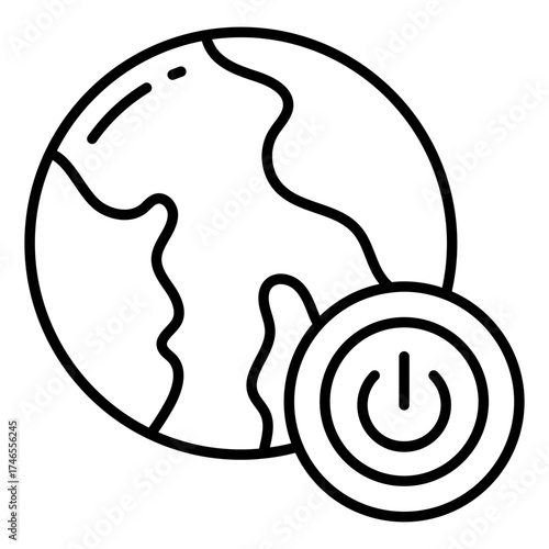 An icon design of global shutdown 