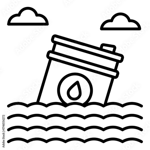 Premium design icon of sea oil spill