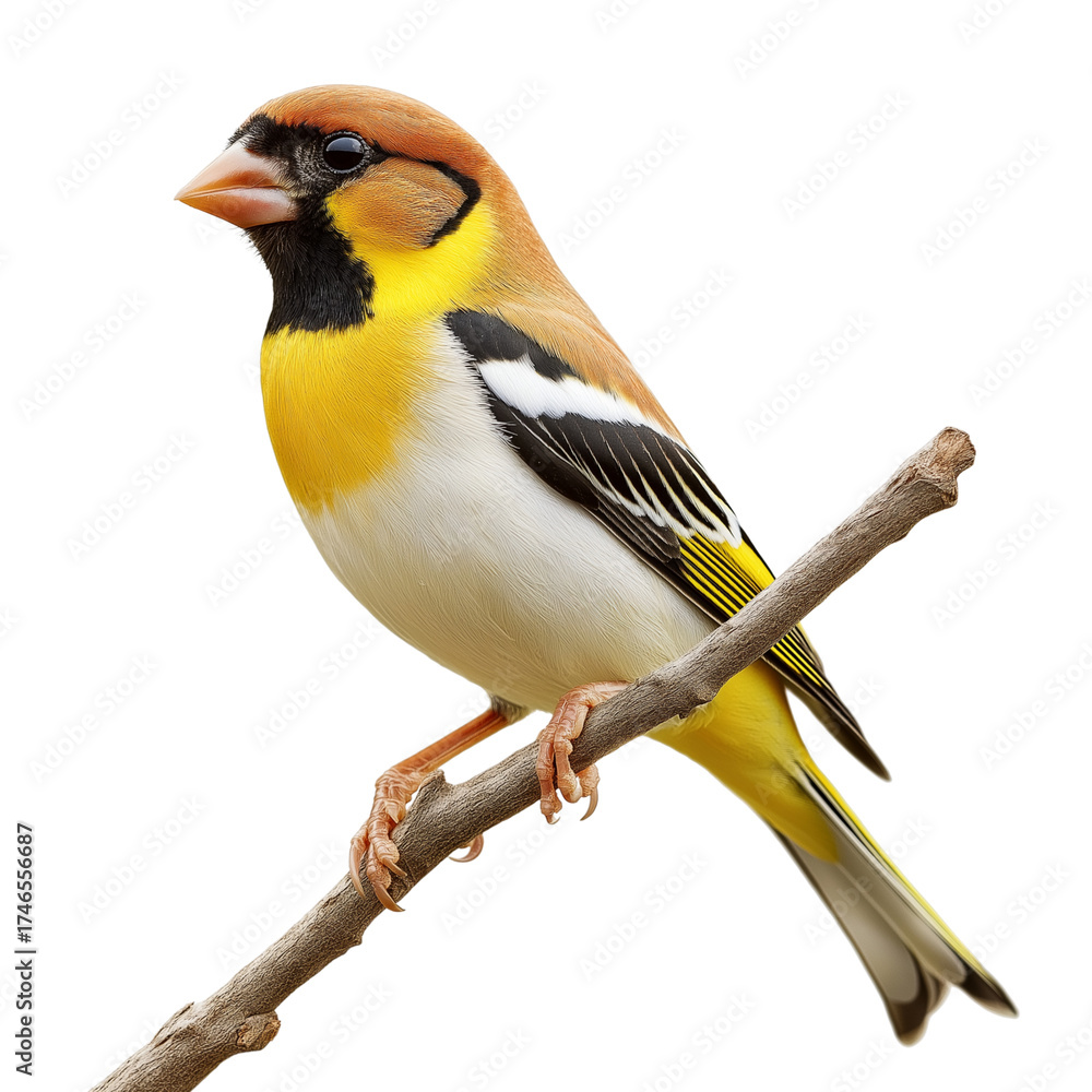 Fototapeta premium Beautiful Goldfinch with Bright Plumage Illustration PNG