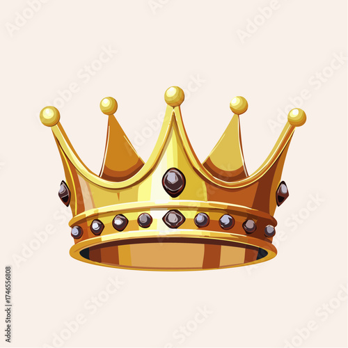 Golden crown symbol of power, royalty and status for king or queen