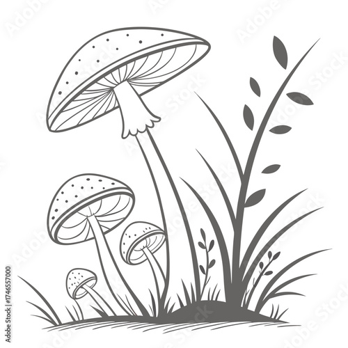 Illustration of mushrooms