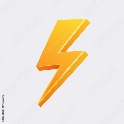 Illuminating energy: A vibrant yellow lightning bolt icon representing power and speed