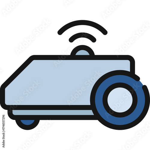 Wireless Lawn Mower Robot Icon