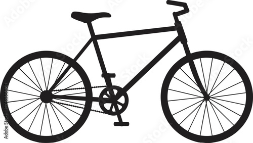 Bicycle silhouette illustration, cycling lifestyle design, eco-friendly transport artwork, fitness and health graphic, sustainable travel symbol, outdoor adventure icon