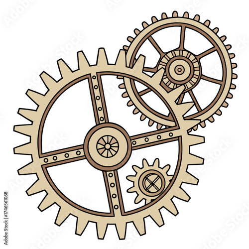 Steampunk gears and cogs mechanism