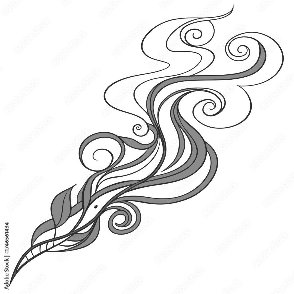 Fototapeta premium Stylized smoke illustration