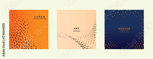 stylish eye catching halftone dotted pattern background in set