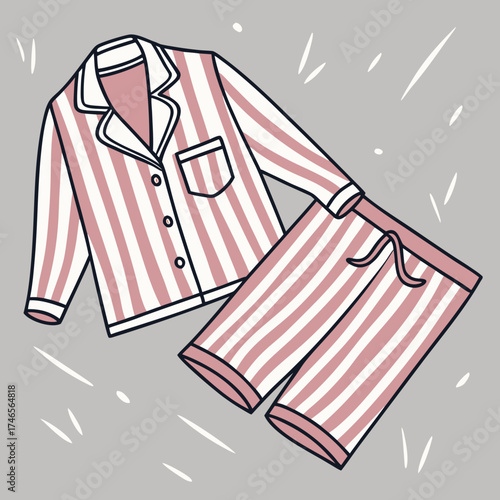 Stylish striped pajamas, perfect for cozy nights and lazy mornings, enjoy ultimate comfort and relaxation in this modern sleepwear, embrace bedtime bliss with this adorable set