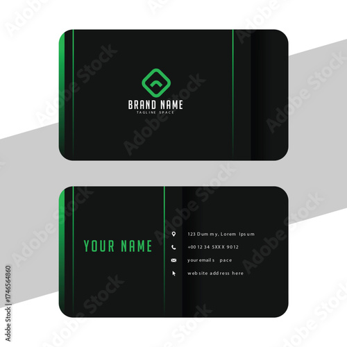 dark black business card template for corporate executives