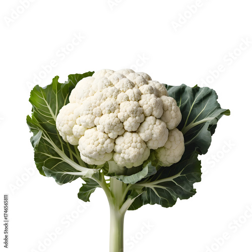 Wallpaper Mural Whole Head of Fresh Cauliflower with Green Leaves and Stem on a transparent background PNG   Torontodigital.ca