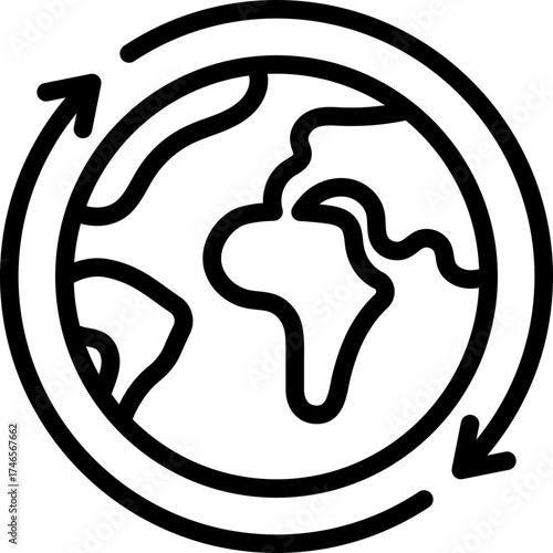 Earth With Circle Arrows Icon