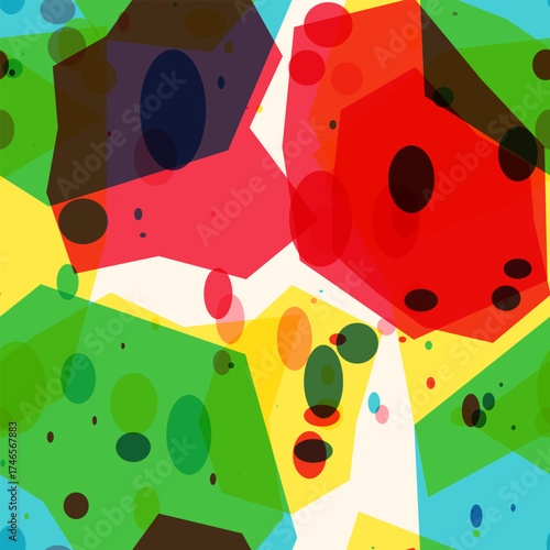 Seamless abstract watercolor splash background with vibrant vector shapes and colors