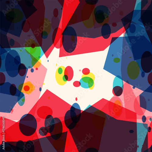 Seamless abstract watercolor splash background with vibrant vector shapes and colors