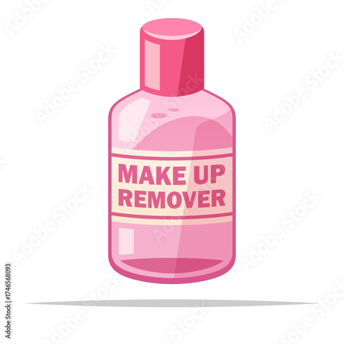 Bottle of make up remover vector isolated illustration