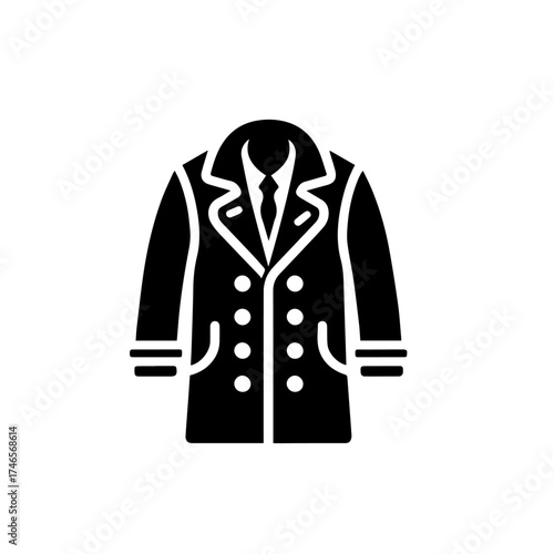 Modern Long Overcoat Vector Illustration