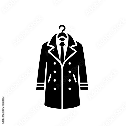 Elegant Long Coat Vector Illustration