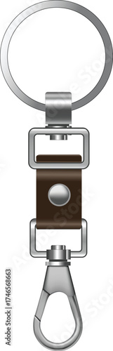 Brown Leather Keychains Metal Ring Clip Hanging Accessory Keychain Design Modern Keyring Luxury Style Decorative Charm